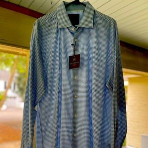 Checked Dress button down shirt with spread collar